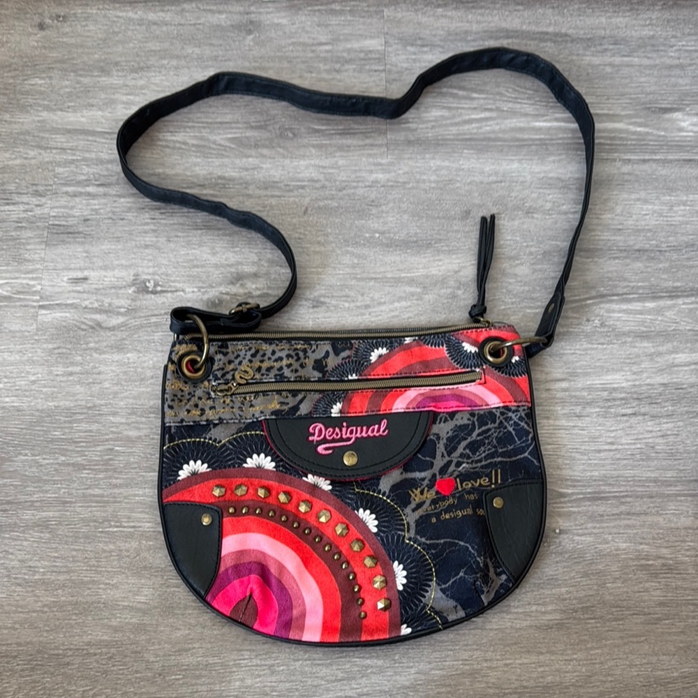 Desigual Multicolor Studded Crossbody Bag